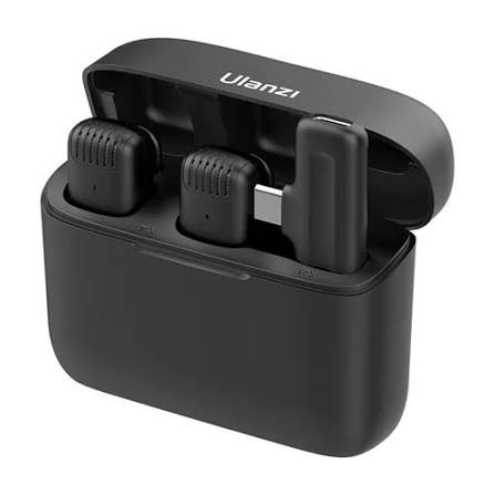 Ulanzi J12 Wireless Lavalier Microphone System – Dual Wireless Microphone for iPhone, Android & Camera